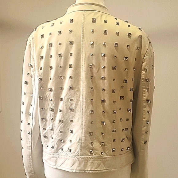 Bebe studded Leather off white jacket Motto - Picture 4 of 14